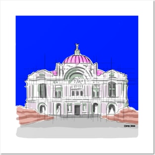 bellas artes in mexico city architecture Posters and Art